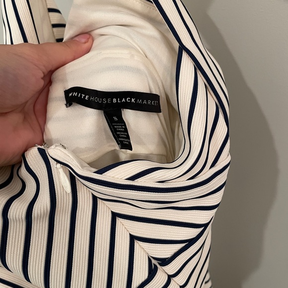 WHBM Navy and White A-Line Cocktail Dress Sz Small - Picture 4 of 4